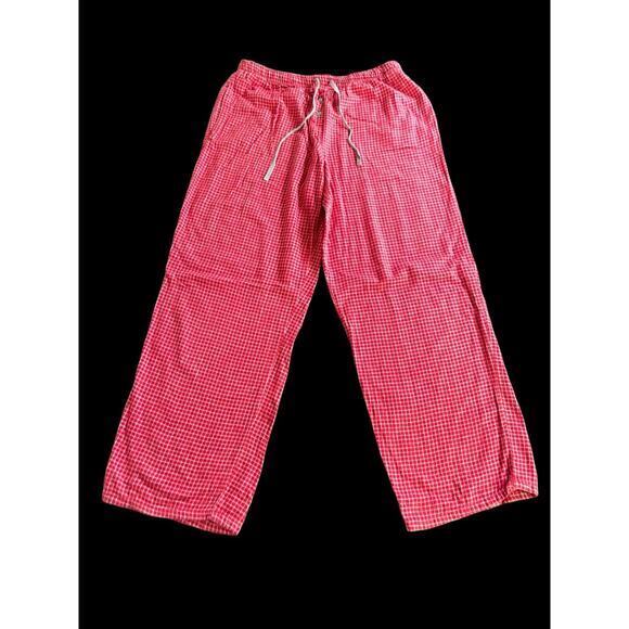 Planet‎ Sleep Pajamas Boys Size Medium White And Red Checkers Drawstring Comfort - Picture 1 of 9